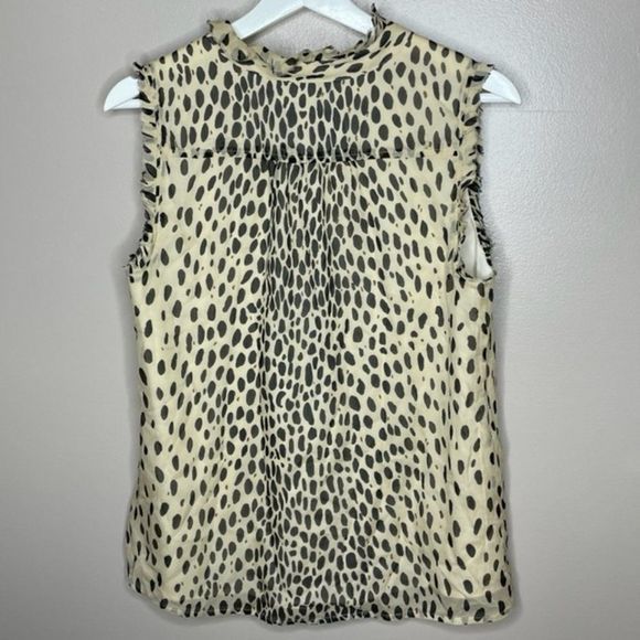 J. Crew Silk Animal Print Ruffle Blouse - Picture 3 of 3